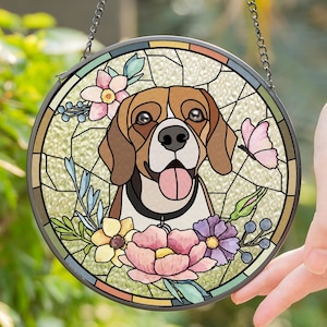 Personalized Pet Stained Glass, Custom Dog Stained Glass, Custom Dog Portrait from Photo, Pet Suncatcher, Pet Memorial Gift, Pet Loss Gift